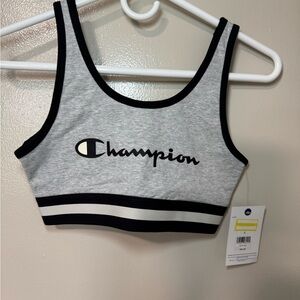 Champion Women's Grey & Black Logo Sports Bralette